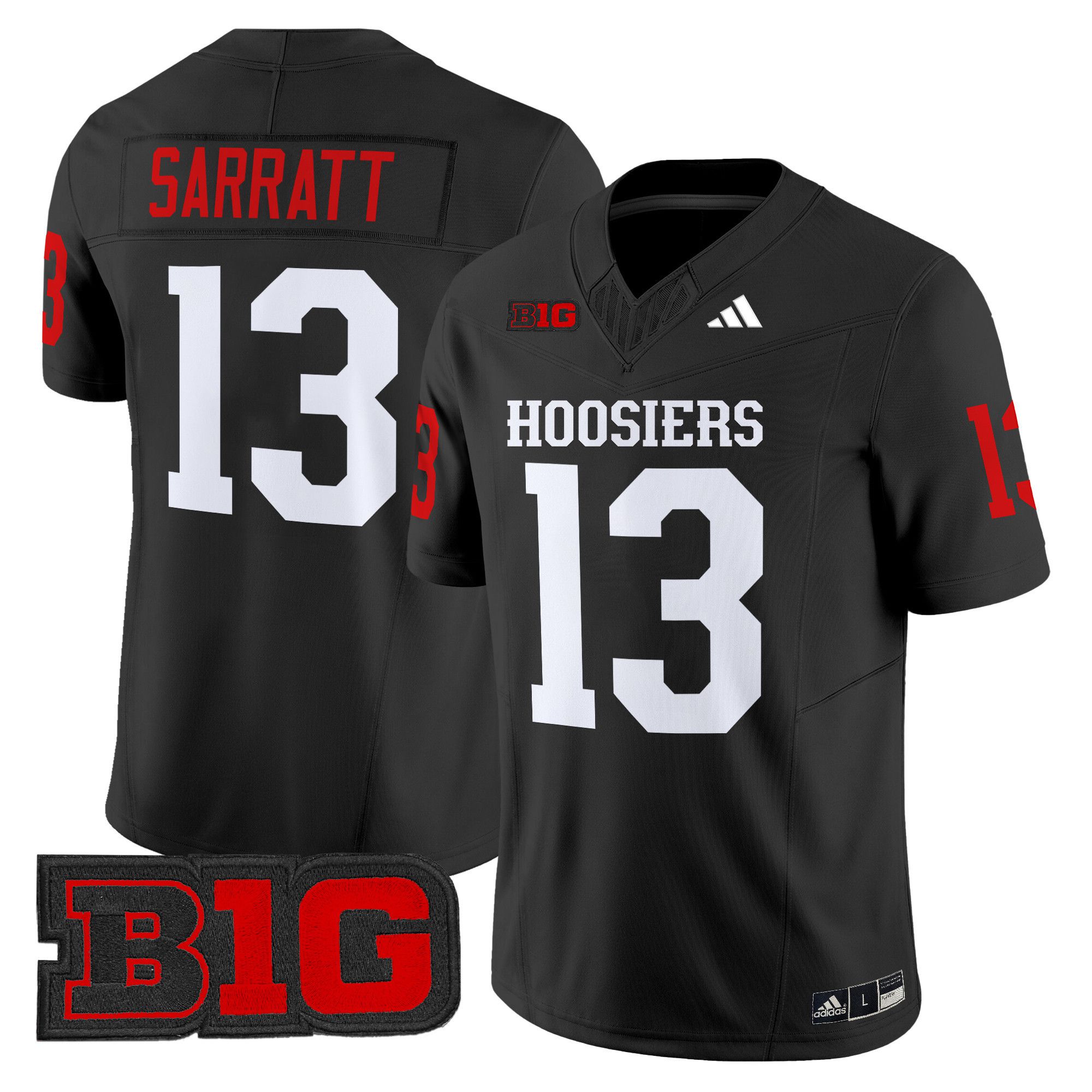 Men Indiana Hoosiers #13 Sarratt Black 2024 Vapor Limited NCAA Jersey style 1->->NCAA Jersey